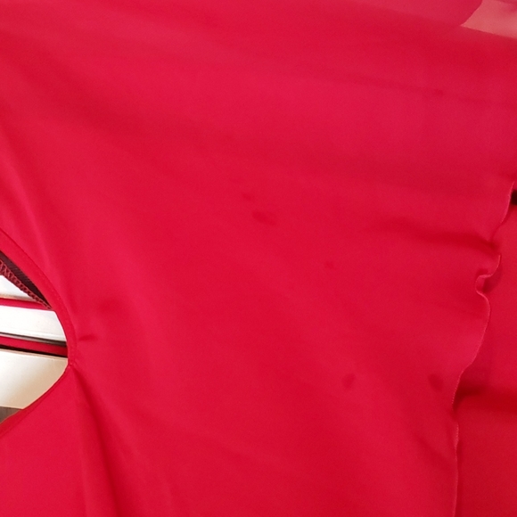 Ashley Stuart red sleeveless dress with chiffon top size 22/24 - Picture 5 of 8
